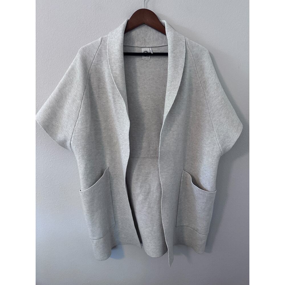 Anthropologie Akemi + Kin size S Short Sleeve Open Front Cardigan Sweater Cream